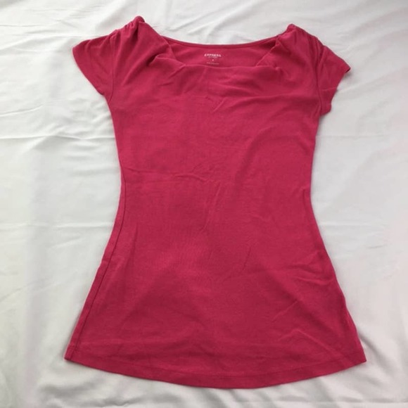 Express Tops - Express Sexy Basic Cowl Tee Pink Small